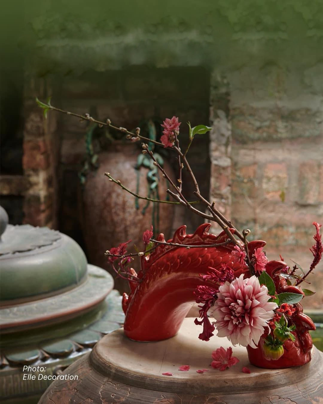 Red Dragon Vase - Bat Trang Ceramics