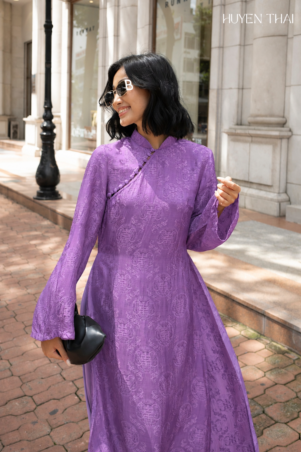 “Tử Yên” - Wormsilk Ao Dai Set in Orchid Violet