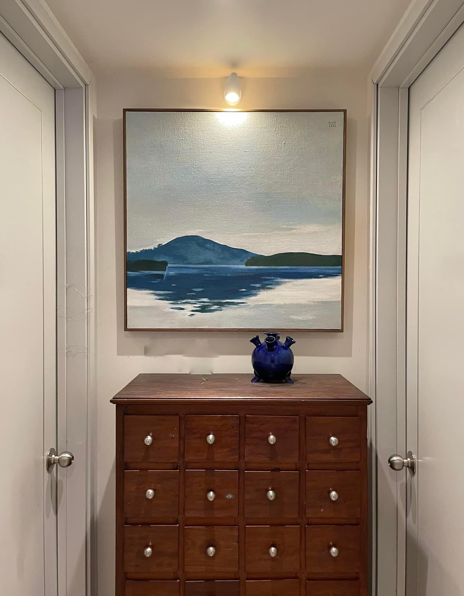 Traditional Pattern - Bat Trang ceramics - 5-bulb Tulipiere Vase - front view in blue by Bat-trang