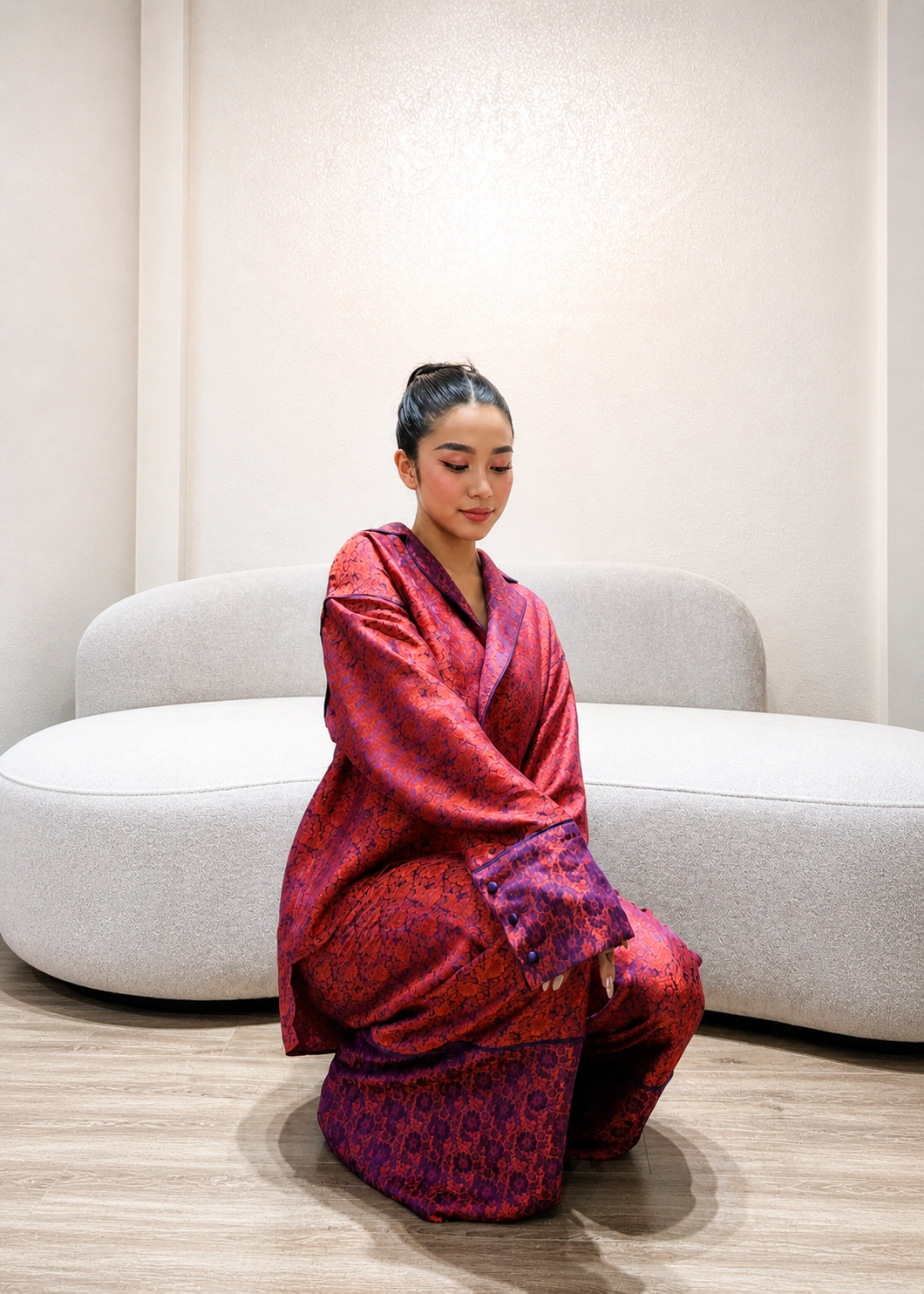 “Rosewood Dusk” – Wormsilk Modern Pajama Set in Burnished Rosewood
