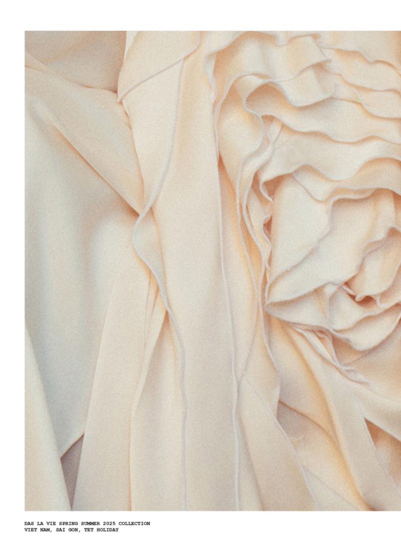 Golden Splendor - Limited Edition Chiffon Silk Ao Dai Set - detail close-up in peach by Das Levine
