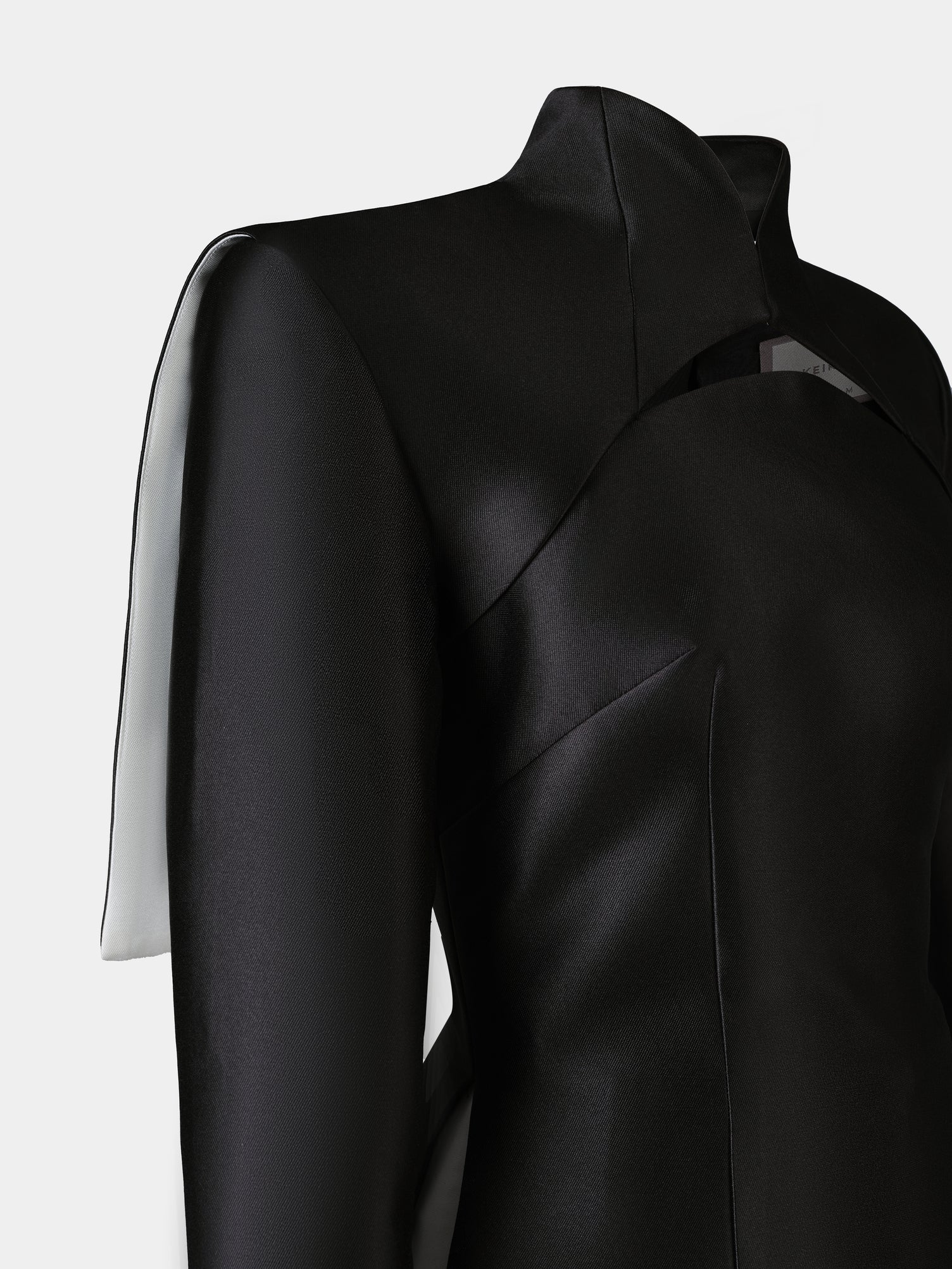 Nguyệt Ao Dai Set - Premium Taffeta - detail close-up in brocade in black by Keira Tong