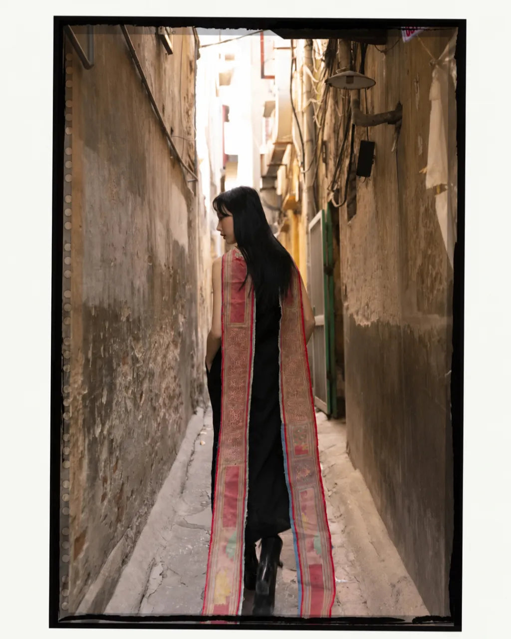 “Phoenix Aria - Limited Edition” Embroidered Linen Dress in Black