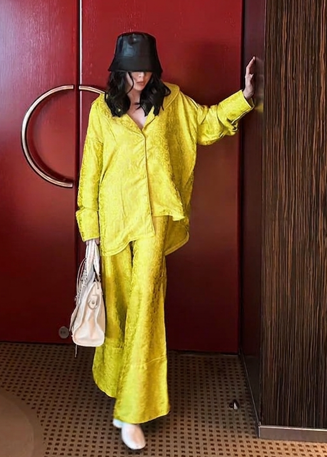 “Pyjama” Set – Modern Wormsilk in Capri Lemon