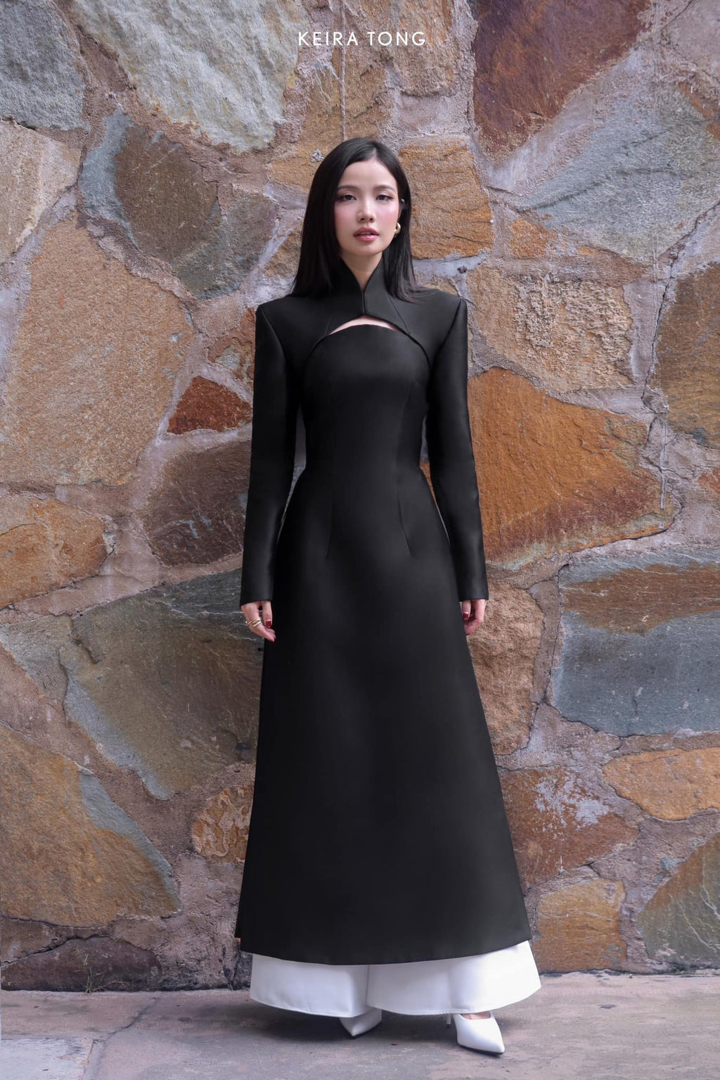 Nguyệt Ao Dai Set - Premium Taffeta in Black