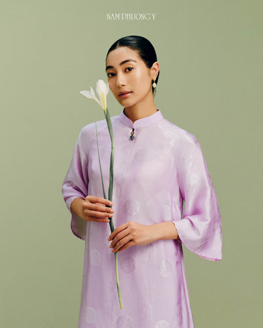 "Phung Cac" - Luxury Limited Edition - Ao dai Set in Light Link with Charm