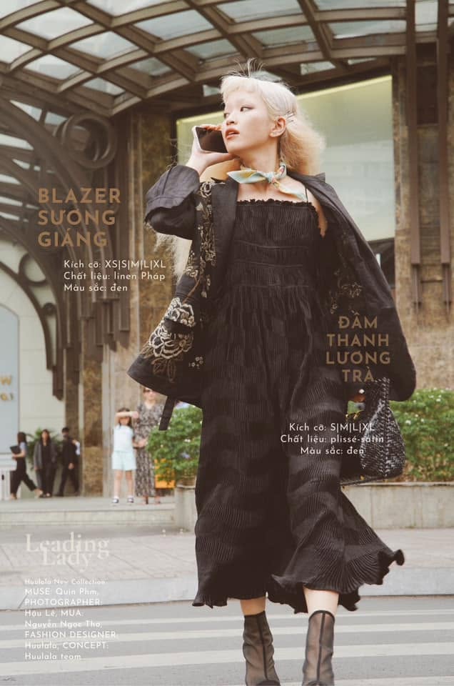 “Midnight Garden” Blazer – Premium Hand-Embroidered Linen in Black