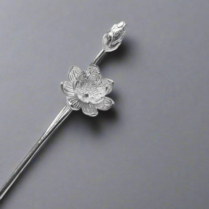 Mẫu Đơn Hair Pin – The Silver Peony Bloom