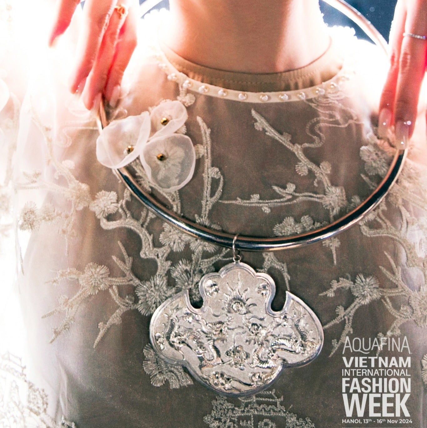 Thiên Ân – Imperial Sun & Dragon Torque Pendant - front view showcasing the design and craftsmanship by HI de Maison at L'Orient Haus