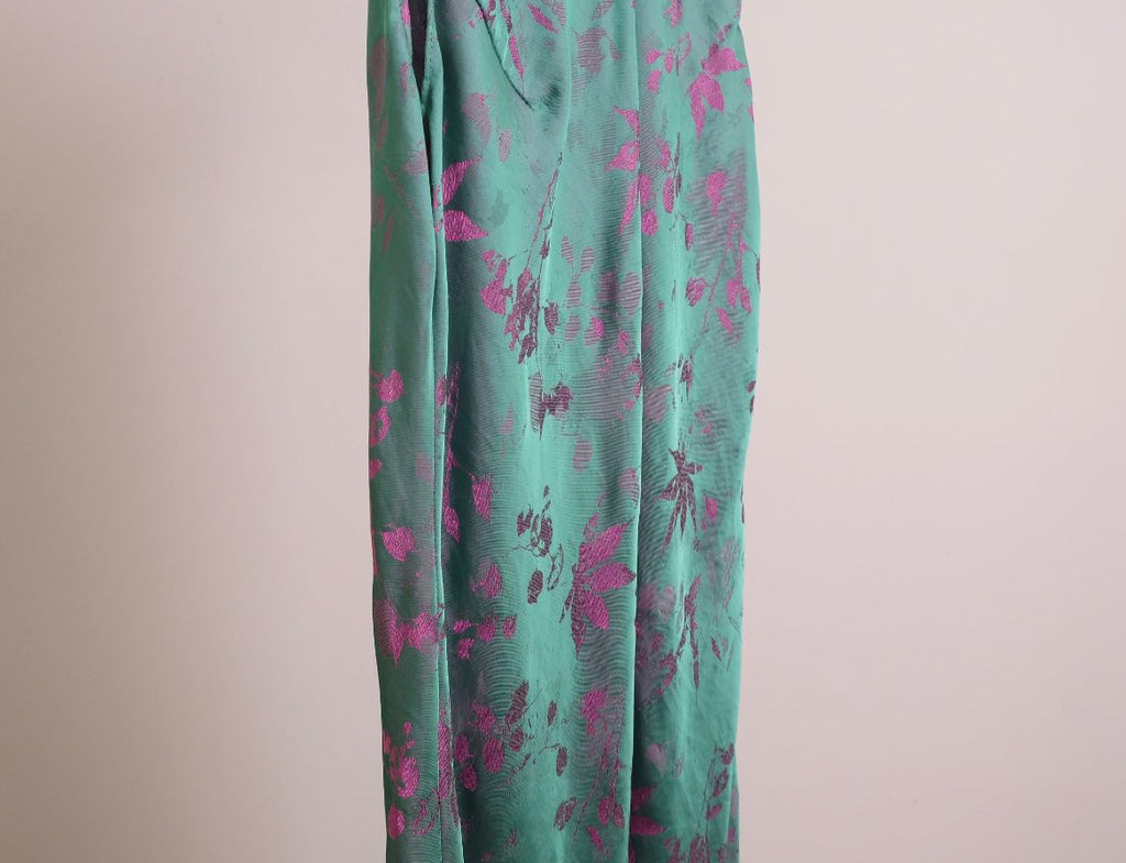 “xx” - Silk Dress in Neon Green - front view showcasing the design and craftsmanship by Lo Boutique at L'Orient Haus