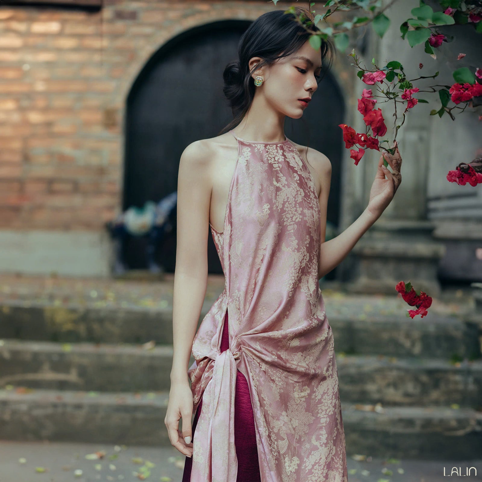 “Hiên Vỹ” Tunic Set – Hangzhou Silk Tunic Set in Dusklight Orchid