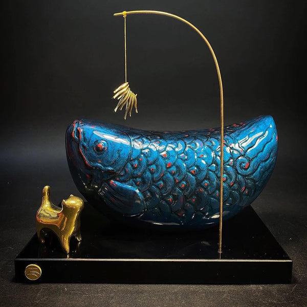 Feng Shui Lacquer Arowana - Premium Vietnamese lacquerware by Lam Phong Pottery at L'Orient Haus luxury boutique