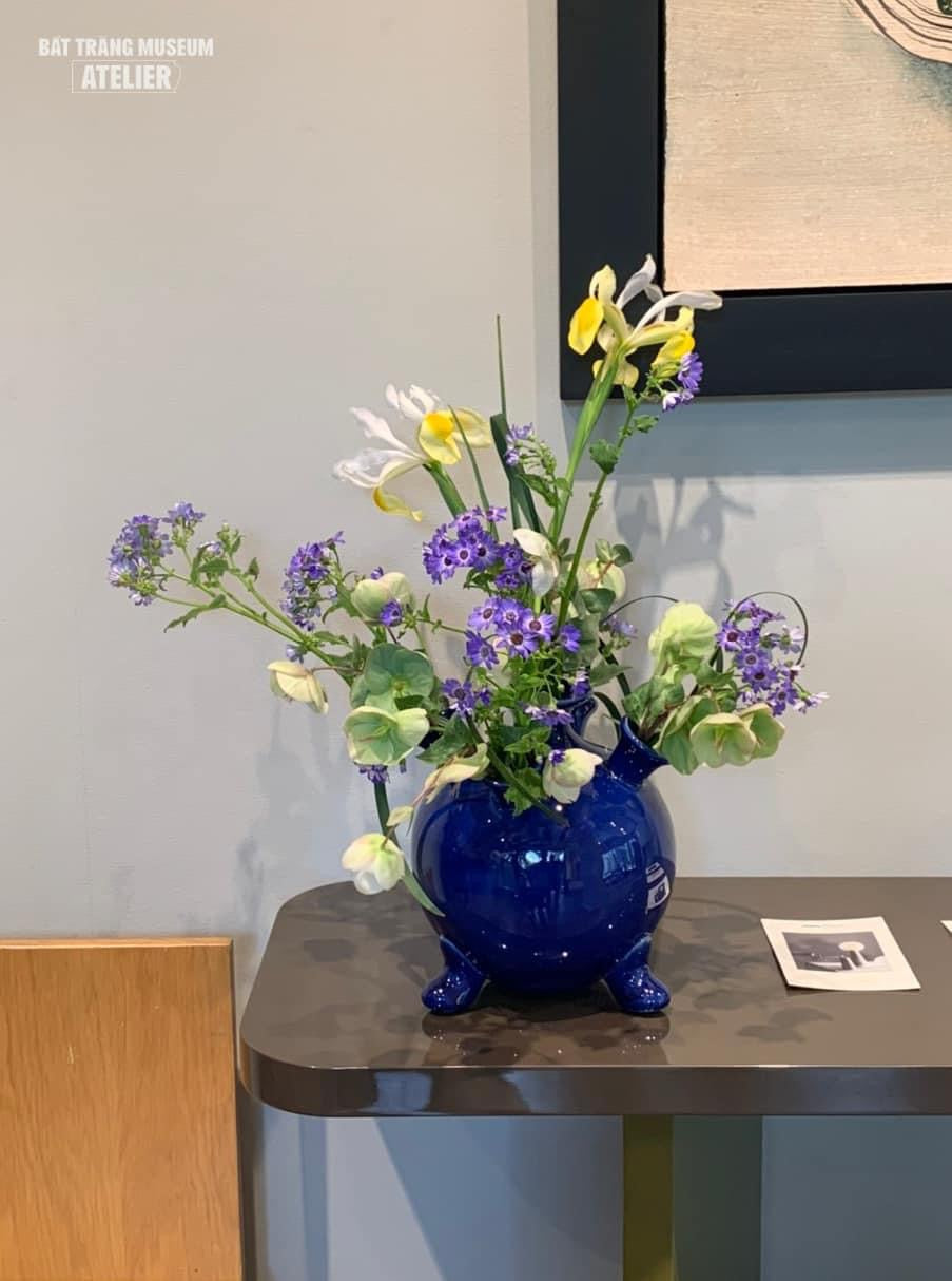 Bat Trang ceramics - 5-bulb Tulipiere Vase in Blue
