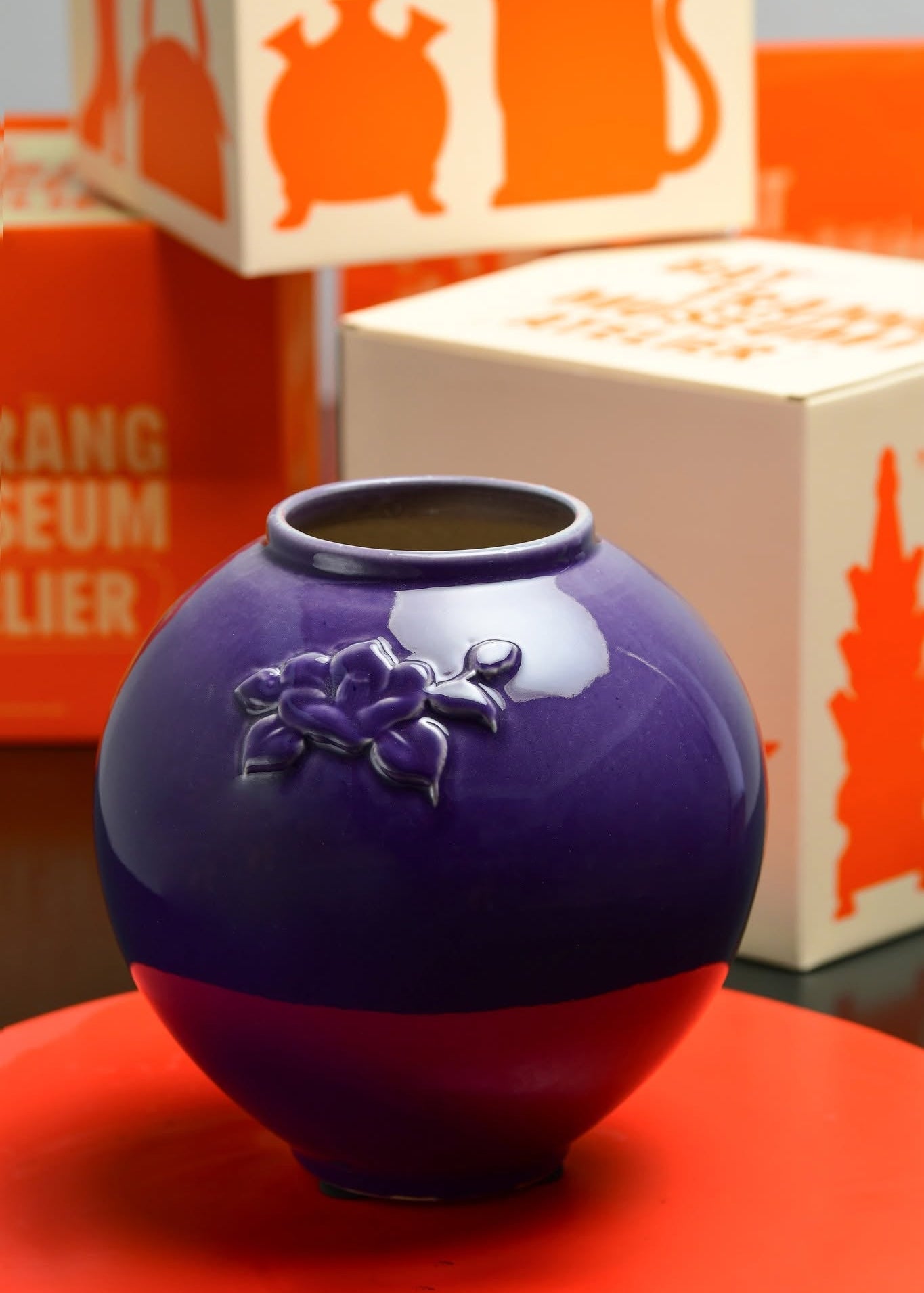 “Moon Camellia” Vase – Handcrafted Bát Tràng Ceramic Vase in Purple