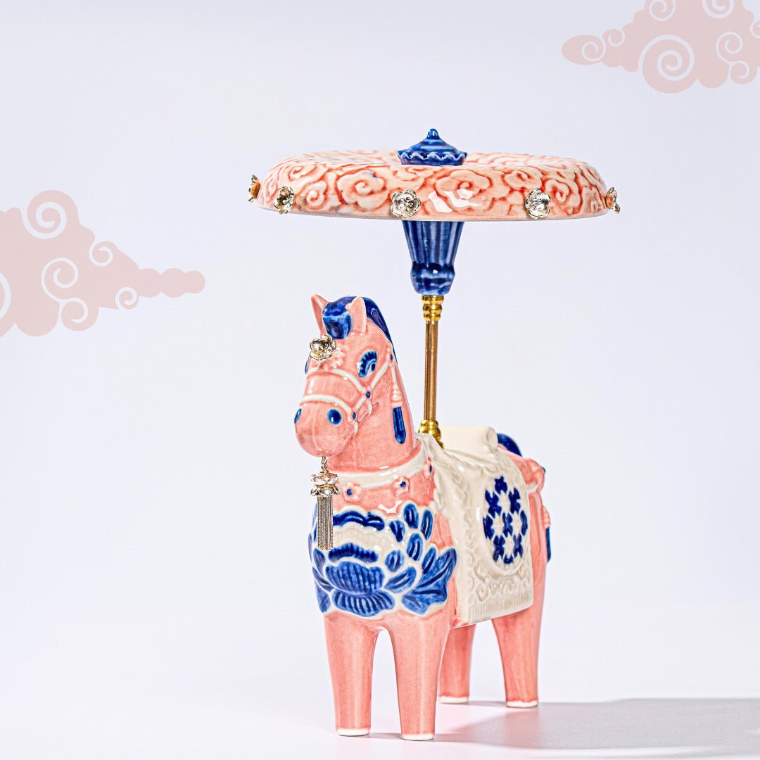 Traditional Pattern - Mã Mây – Premium Handcrafted Ceramic Sculpture - front view in pink by Sa Maison