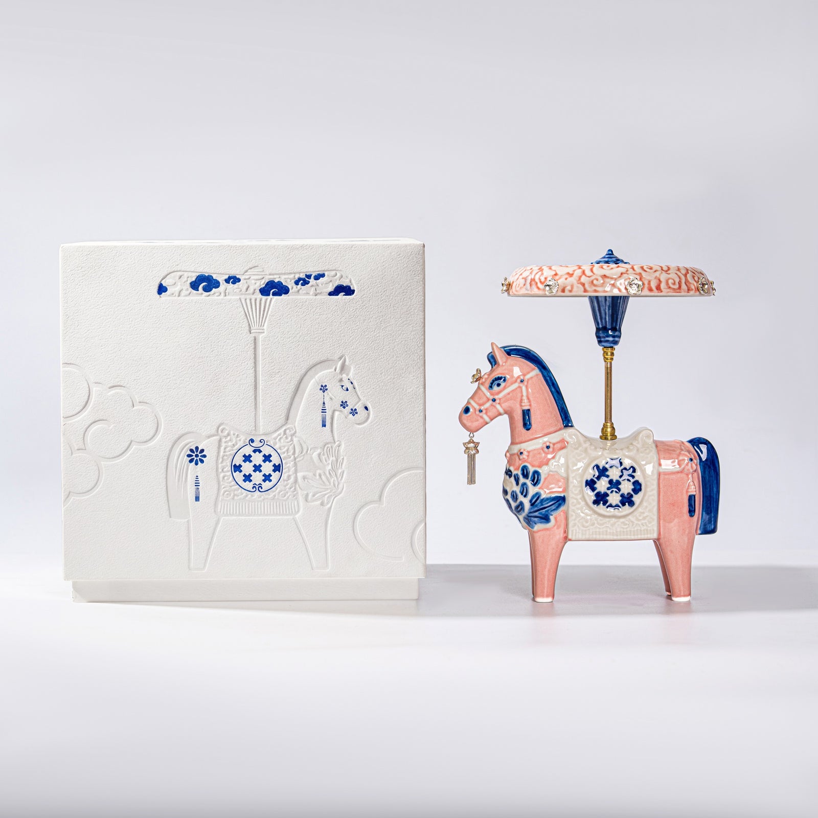 Traditional Pattern - Mã Mây – Premium Handcrafted Ceramic Sculpture - front view in pink by Sa Maison