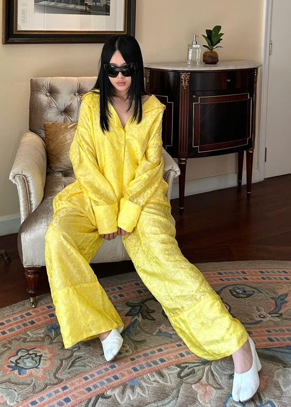 “Pyjama” Set – Modern Wormsilk in Capri Lemon