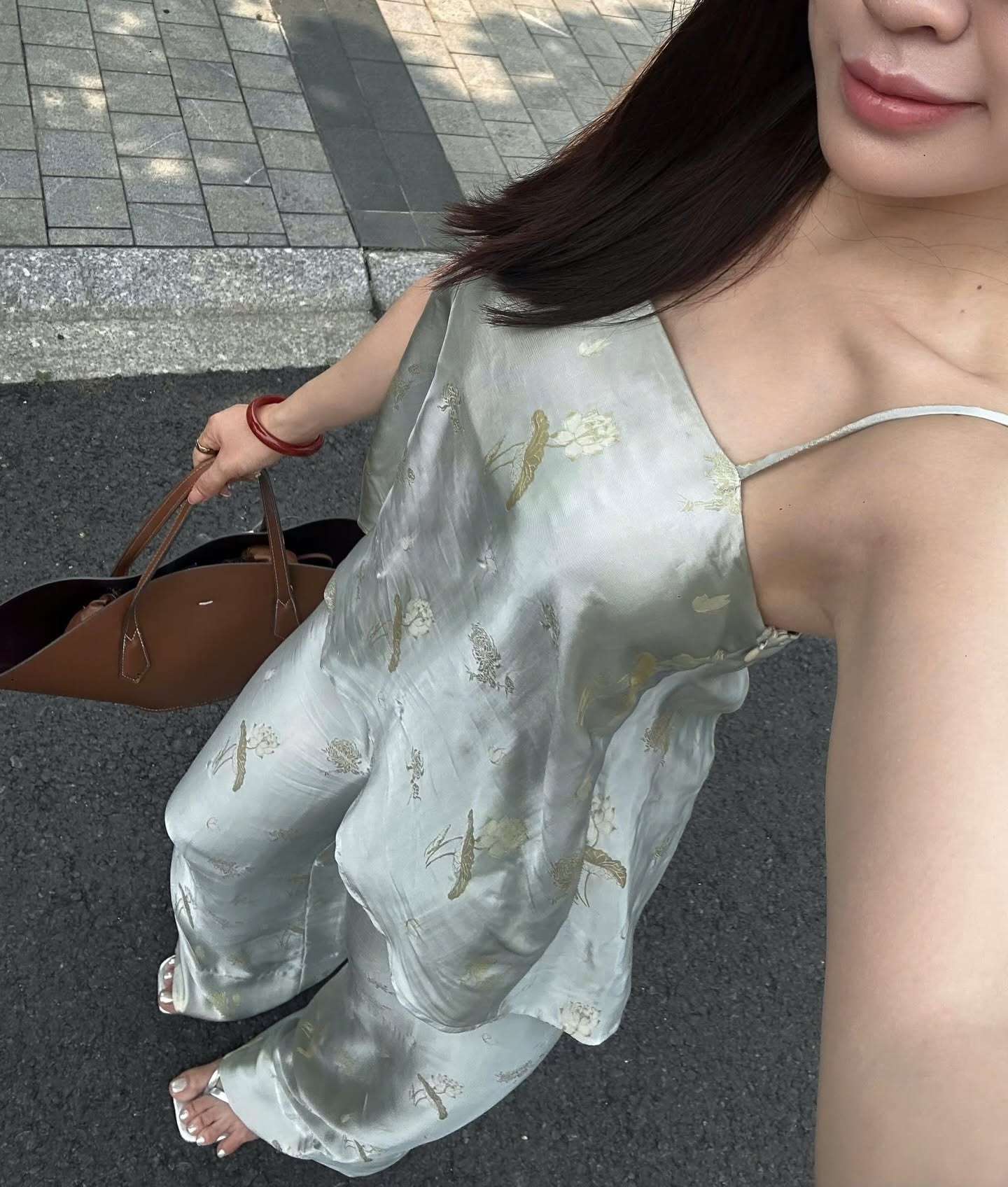 “Nhẹ Nhõm” Camisole Set – Wormsilk Ensemble in Celadon Mist