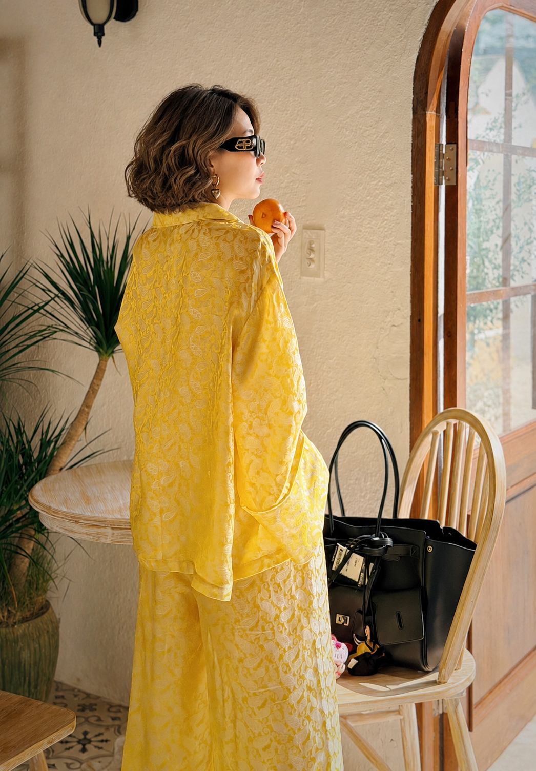 “Nomad Silk” Suit Pajamas – Wormsilk in Sunlit Citron