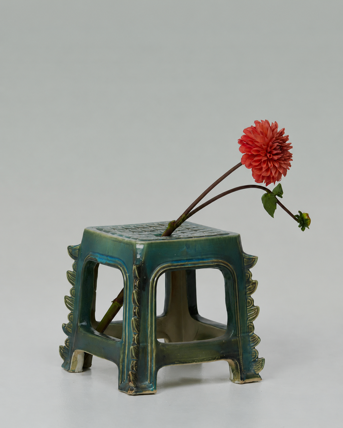 Bat Trang Ceramics -  Dragon Street Ceramic Stool in Green
