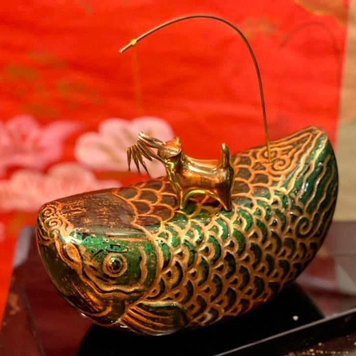 Feng Shui Lacquer Arowana - Premium Vietnamese lacquerware by Lam Phong Pottery at L'Orient Haus luxury boutique