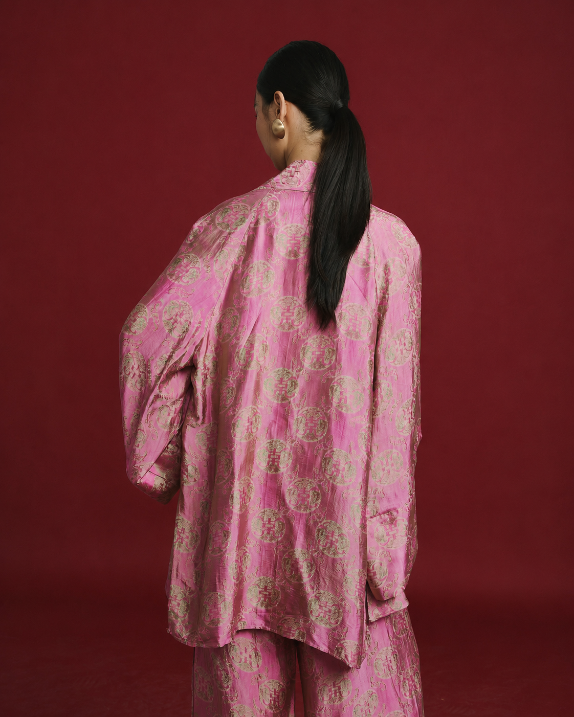 “Silken Poise” Cardigan – Worm Silk Heritage in Camellia Rose
