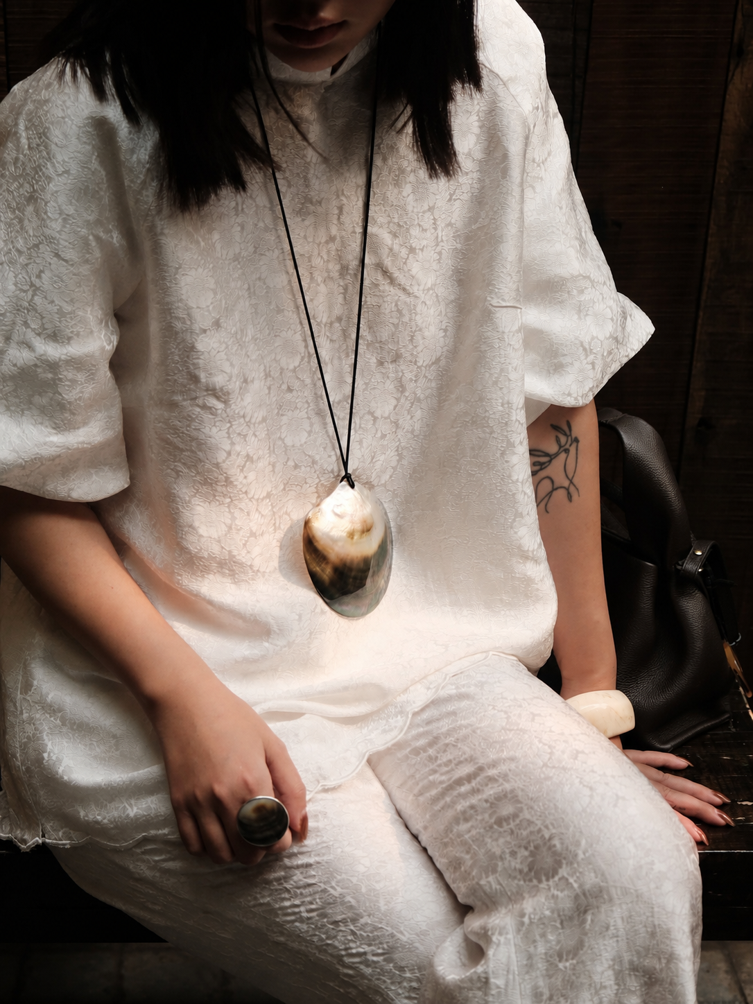 “Bồng Bềnh” Set – Worksilk Ensemble in Pearl White
