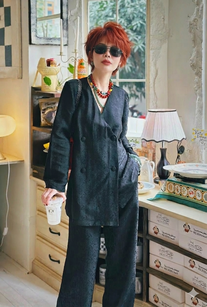 “Jade Ease” Modern Ba-Ba Set –  Wormsilk in Black