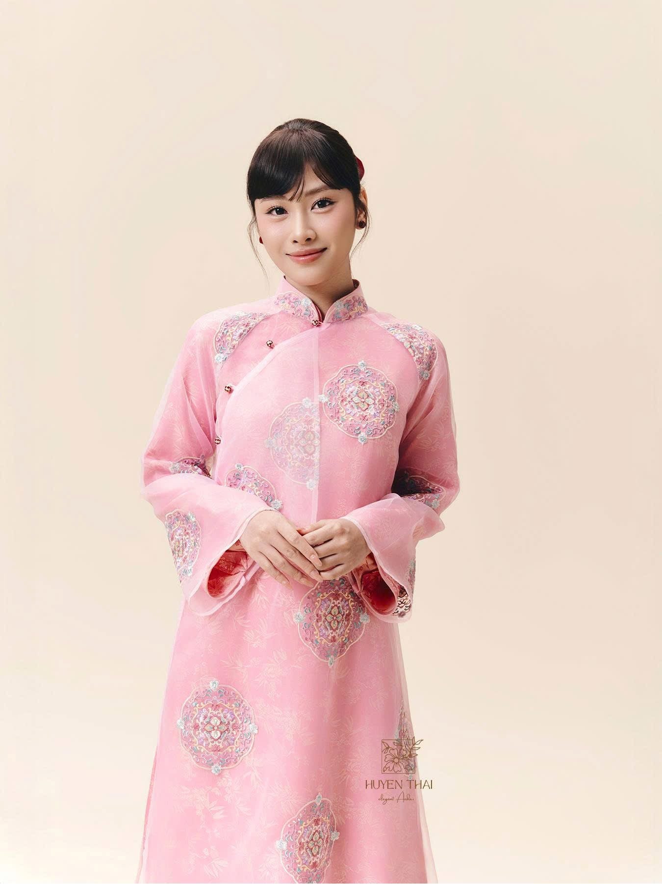 (Copy) (Copy) Giai Ky Cardigan – Embroidered Lace in Light Purple - front view by Huyen Thai Collection