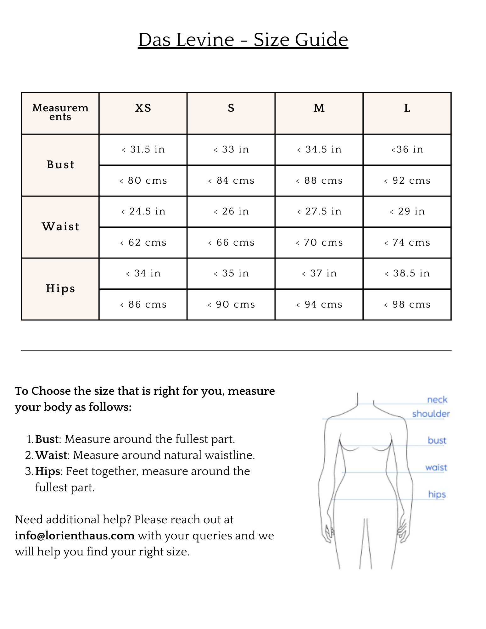 Size Chart