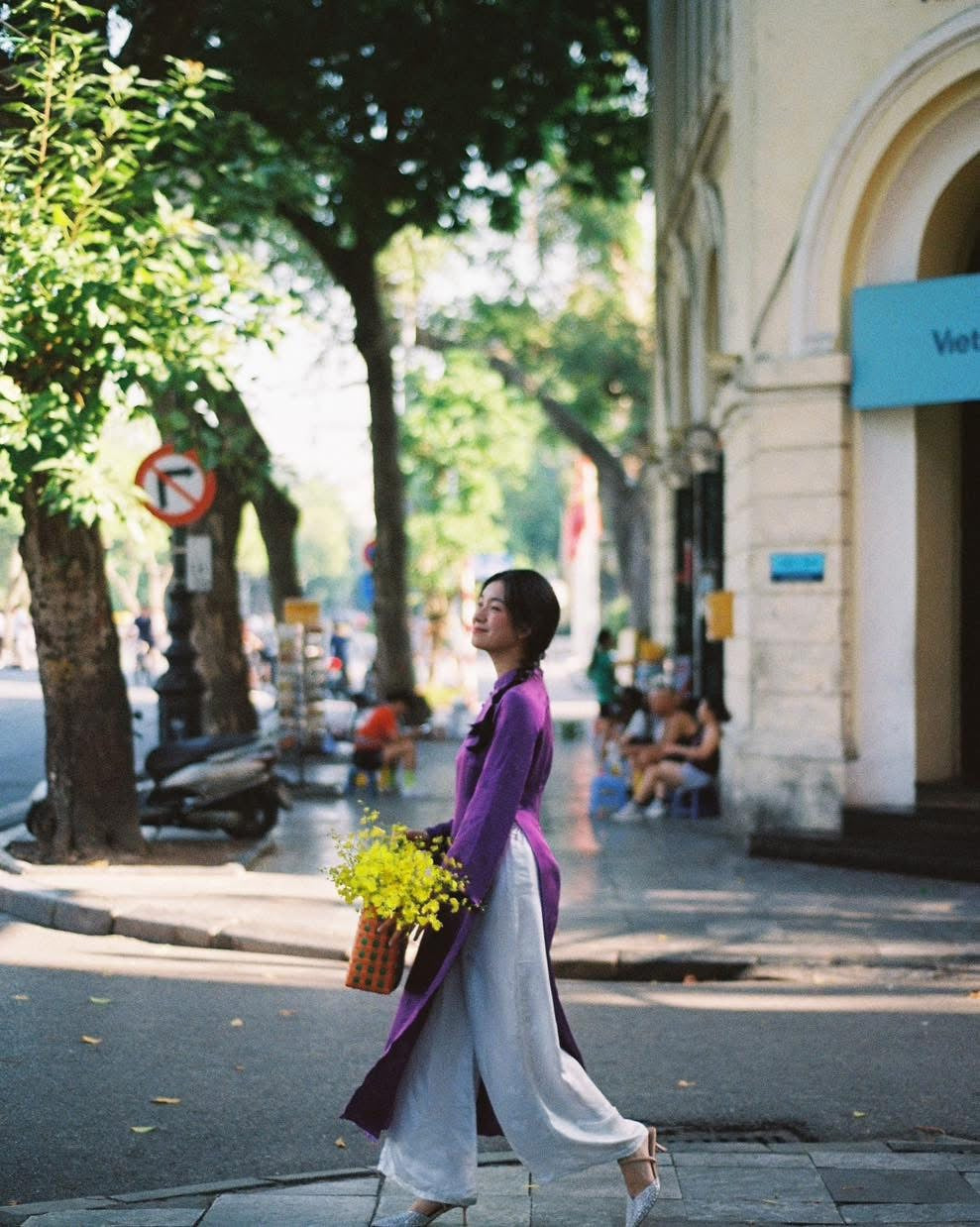 "Lien Hoa" Ao Dai set - Silkworm Silk in Purple