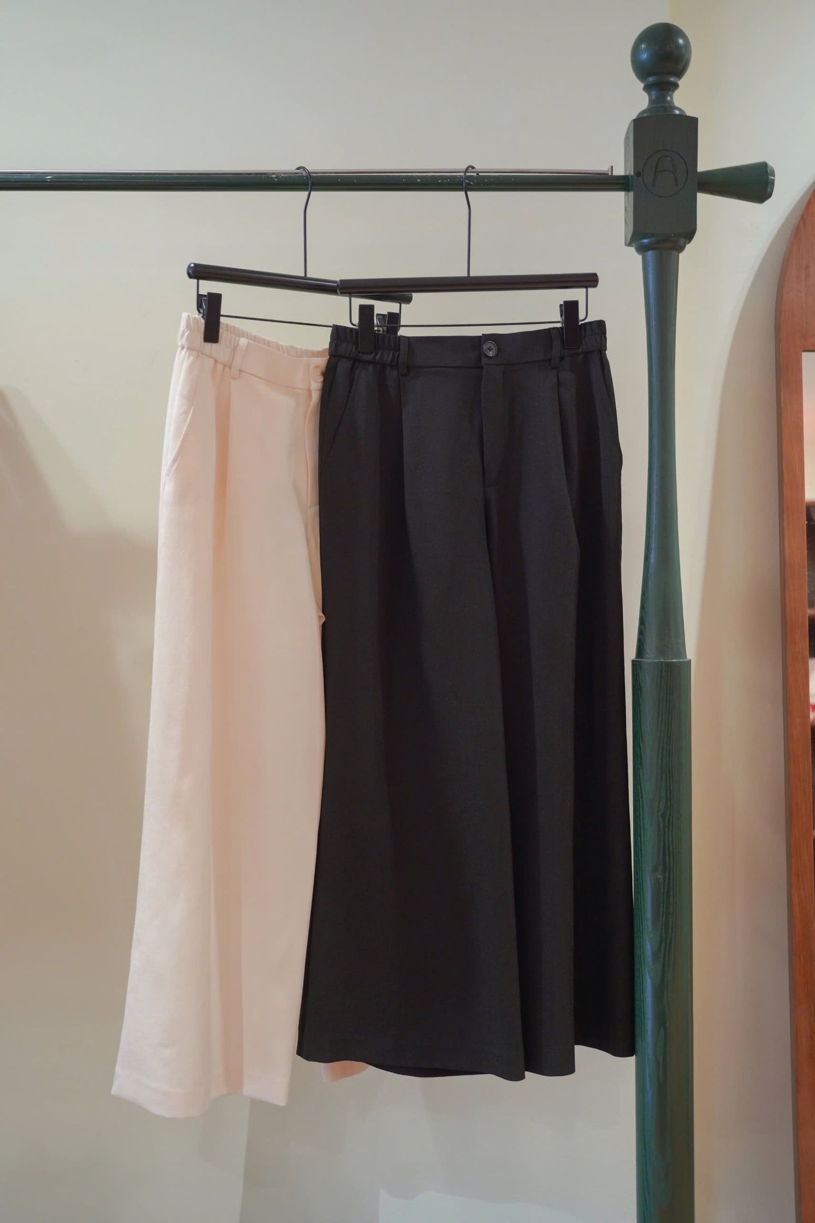 Giao Hy Men's Ao-dai Pants – Raw-silk - side profile in cotton in black by Maison LONG