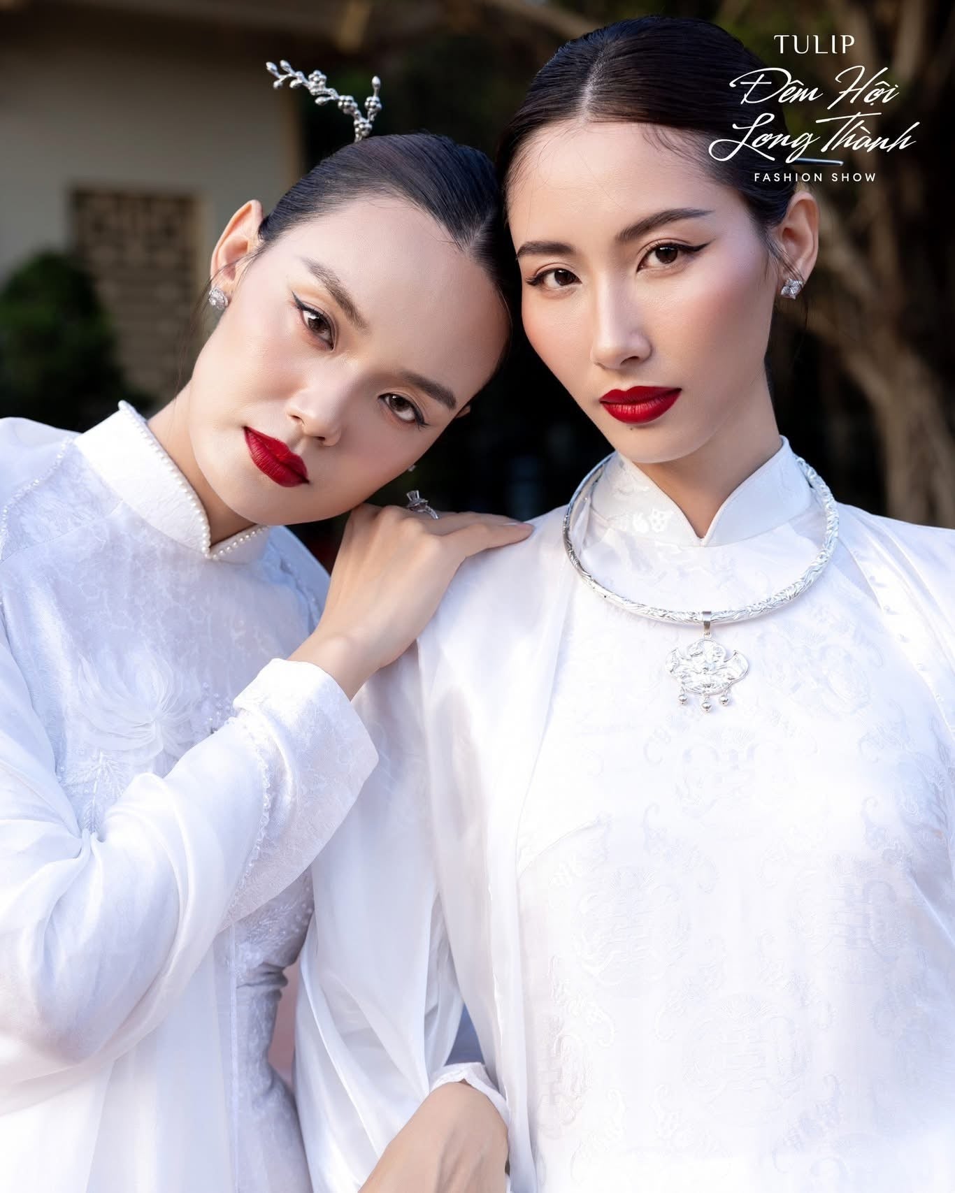 Nhất Chi Mai – Fine Silver Hair Pin with Apricot Blossoms - side angle showing silhouette and fit by HI de Maison at L'Orient Haus