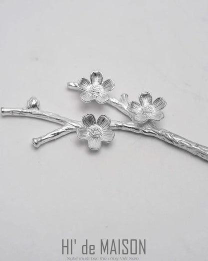 Nhất Chi Mai – Fine Silver Hair Pin with Apricot Blossoms