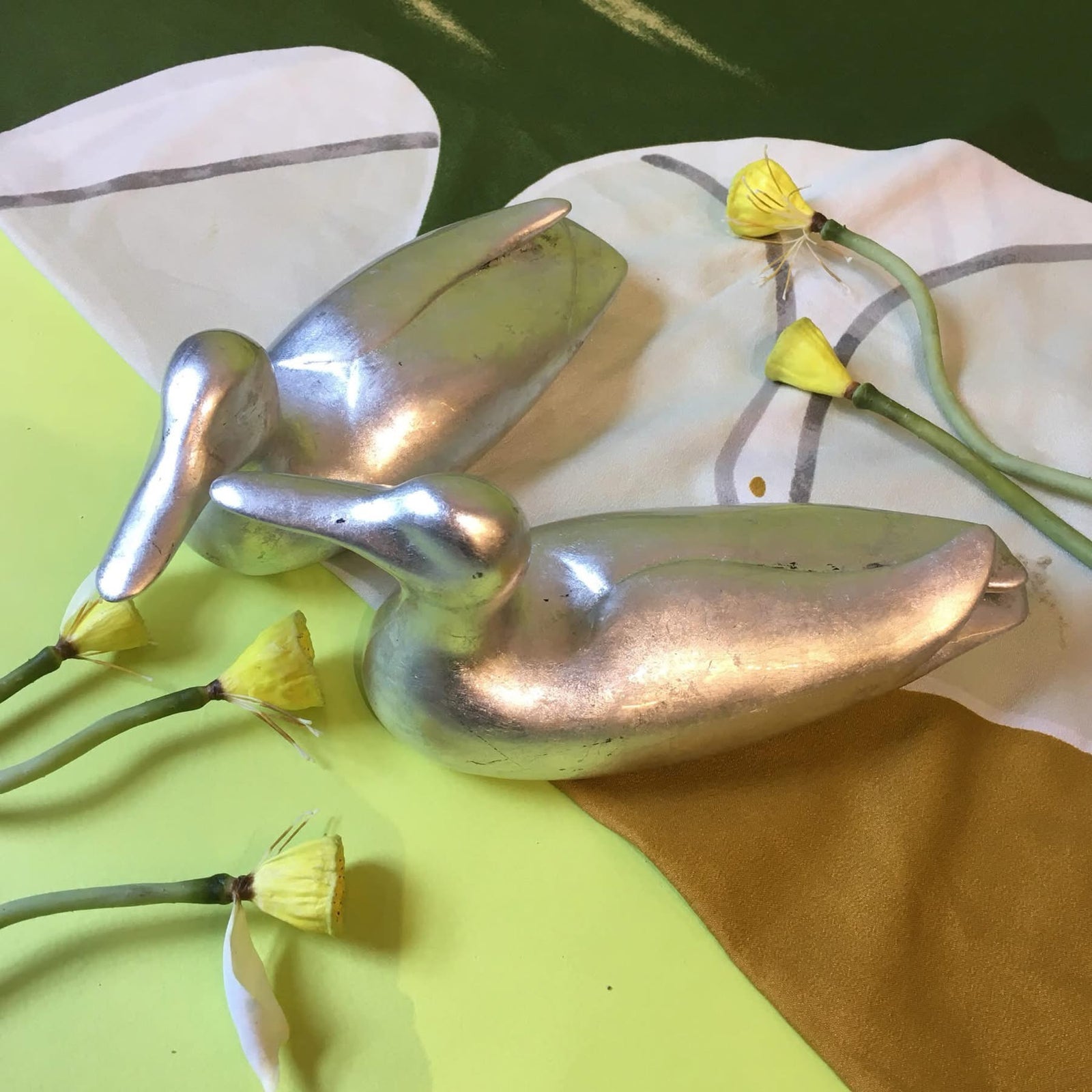 Lacquer Duck Pair – A Symbol of Harmony by Lam Phong Ceramics - flat lay display by Lam Phong Pottery