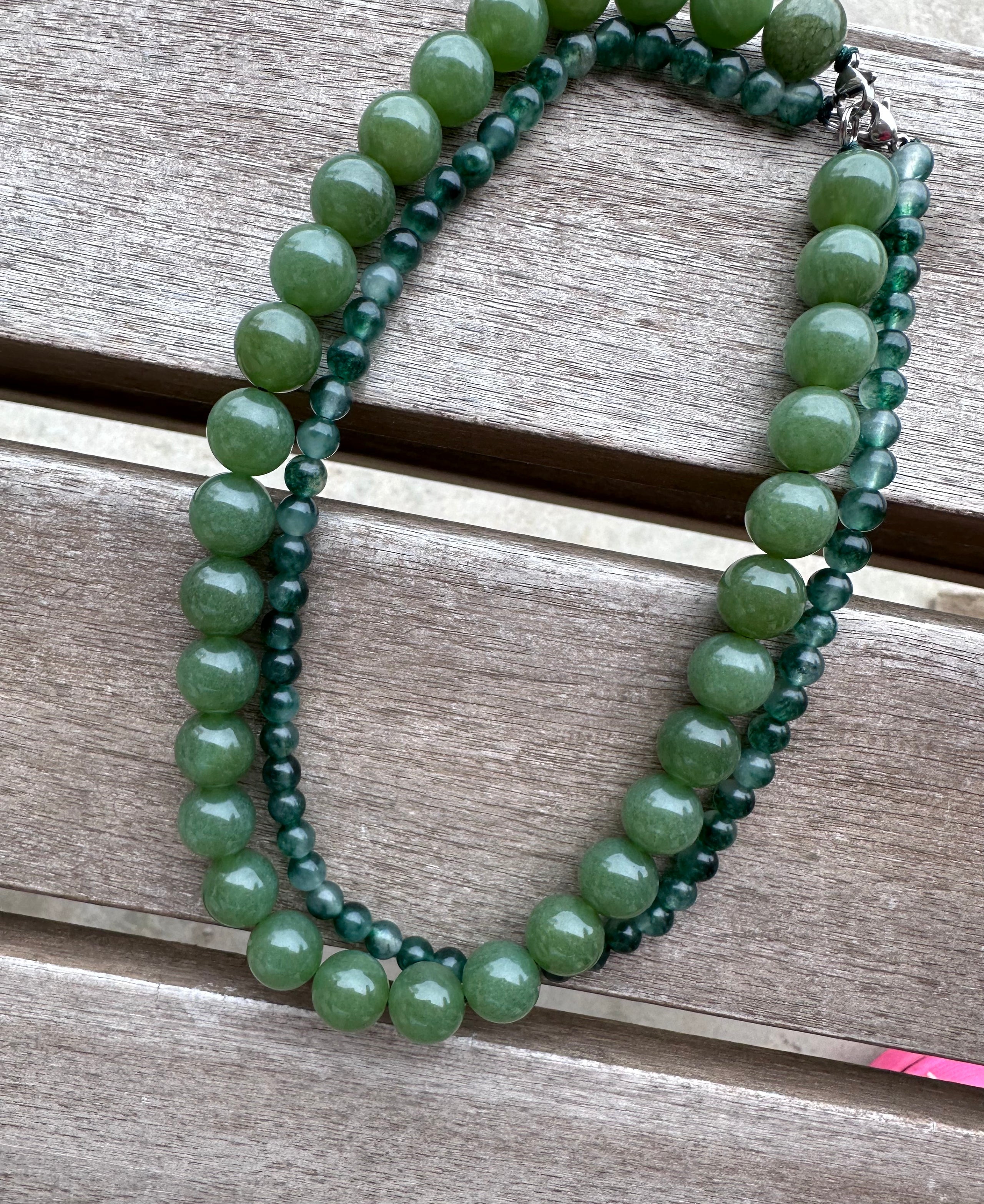 "Jade Sovereign" Marble Necklace in Jade (Large) - front view | Vietnamese Luxury Fashion