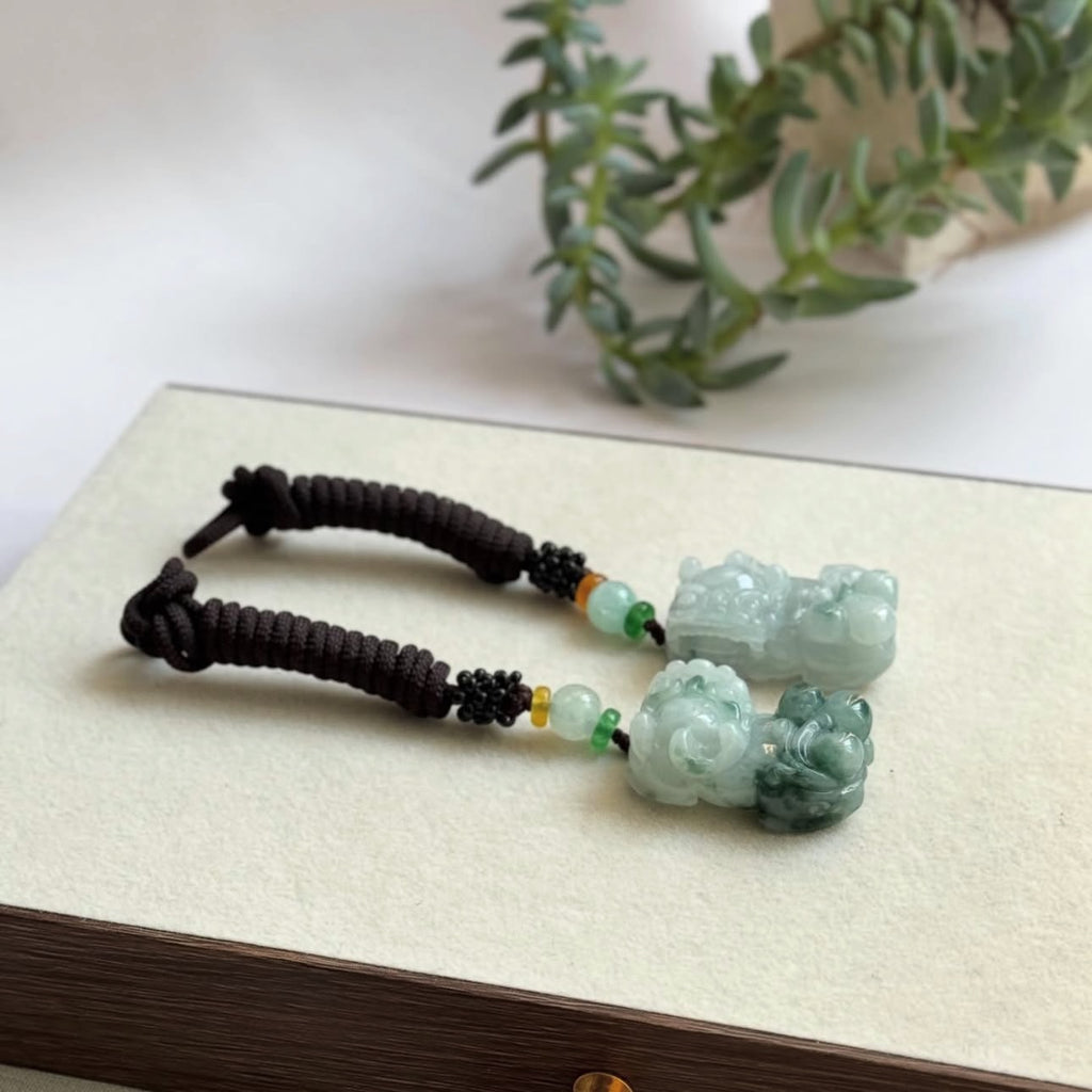 “Fortune Keepers” – Hand-Carved Pixiu Pair in Jade