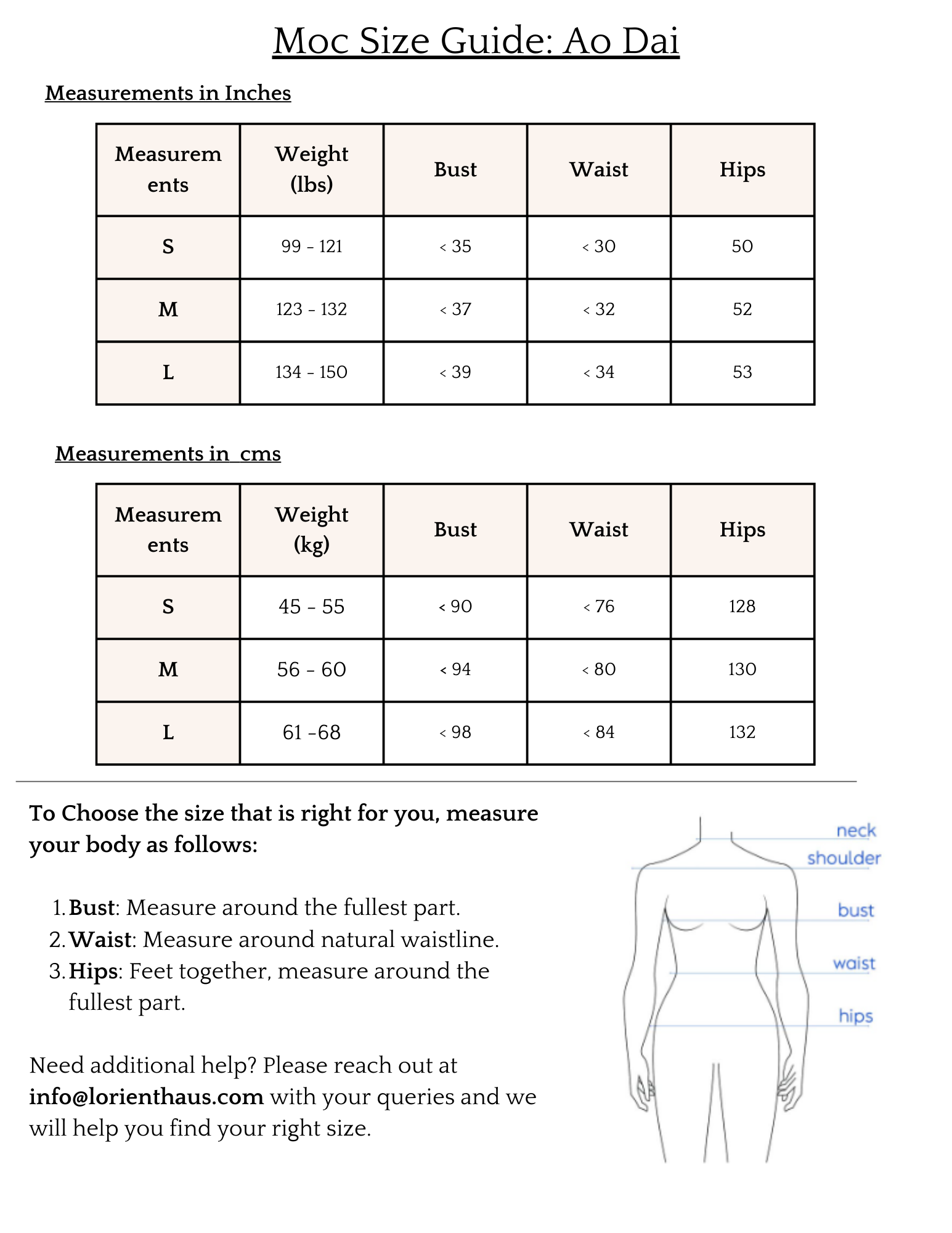 Size Chart