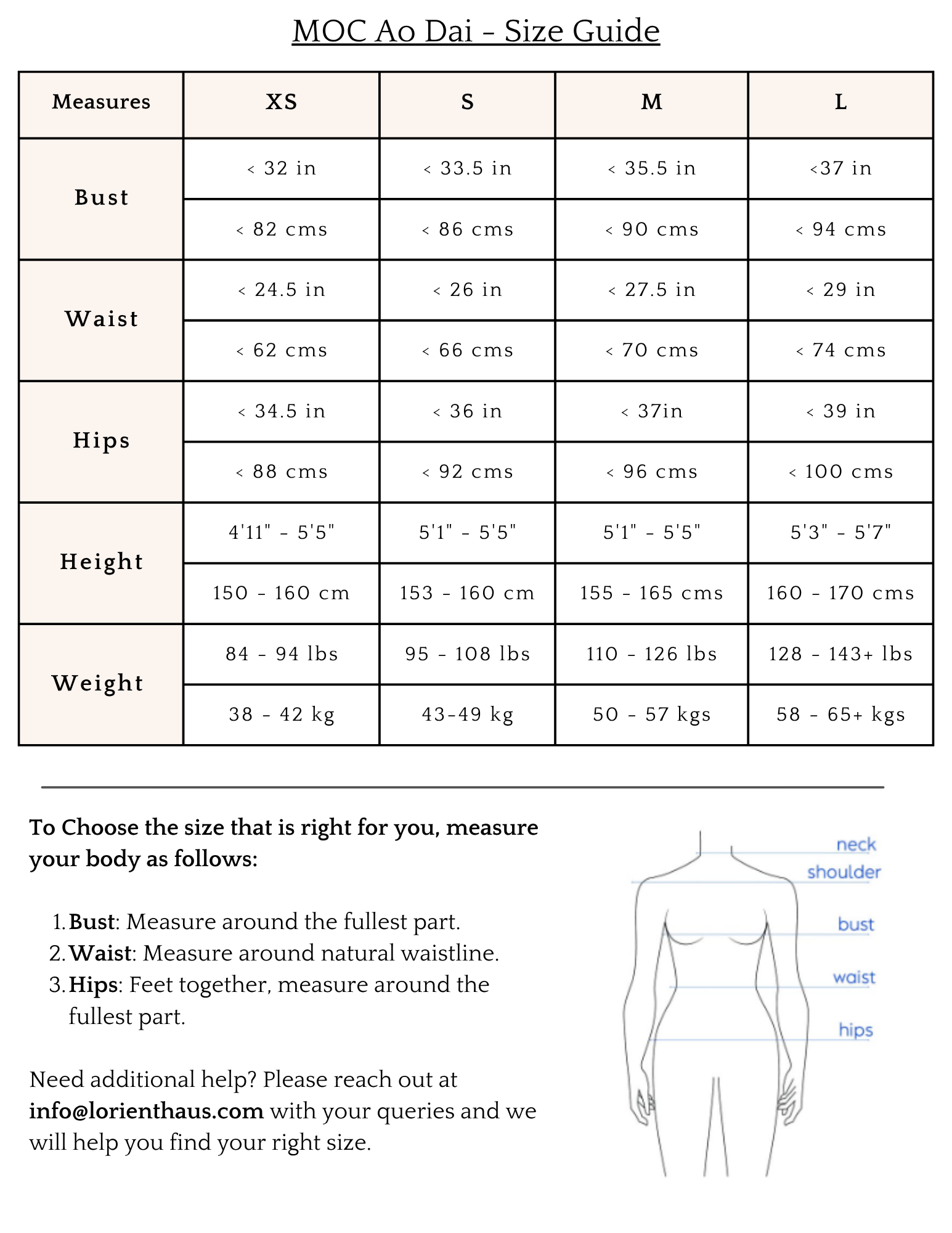 Size Chart