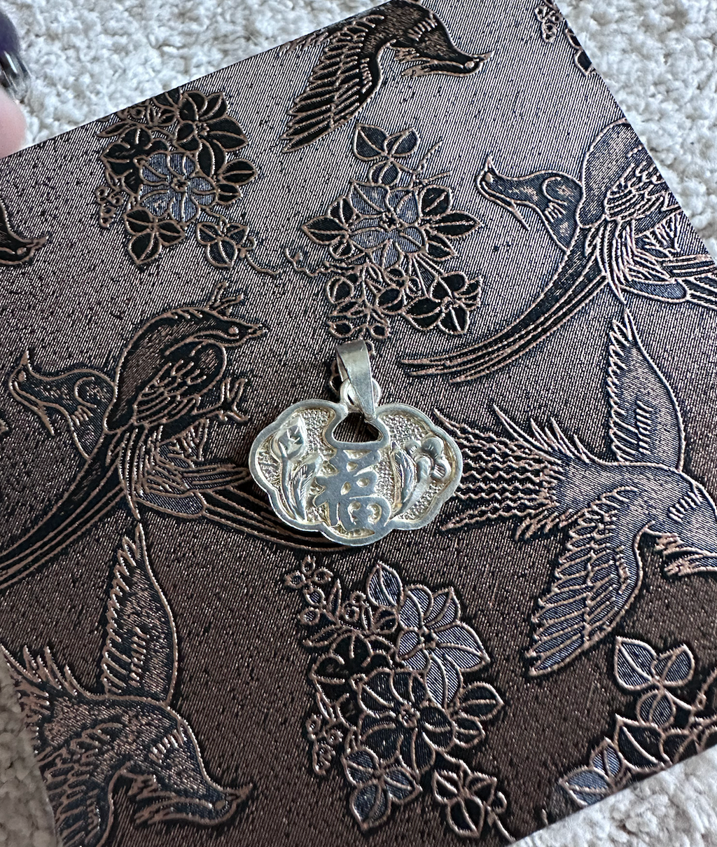 “Blessing Cloud” Fine Silver Pendant – Hand-Carved 99.9% Silver