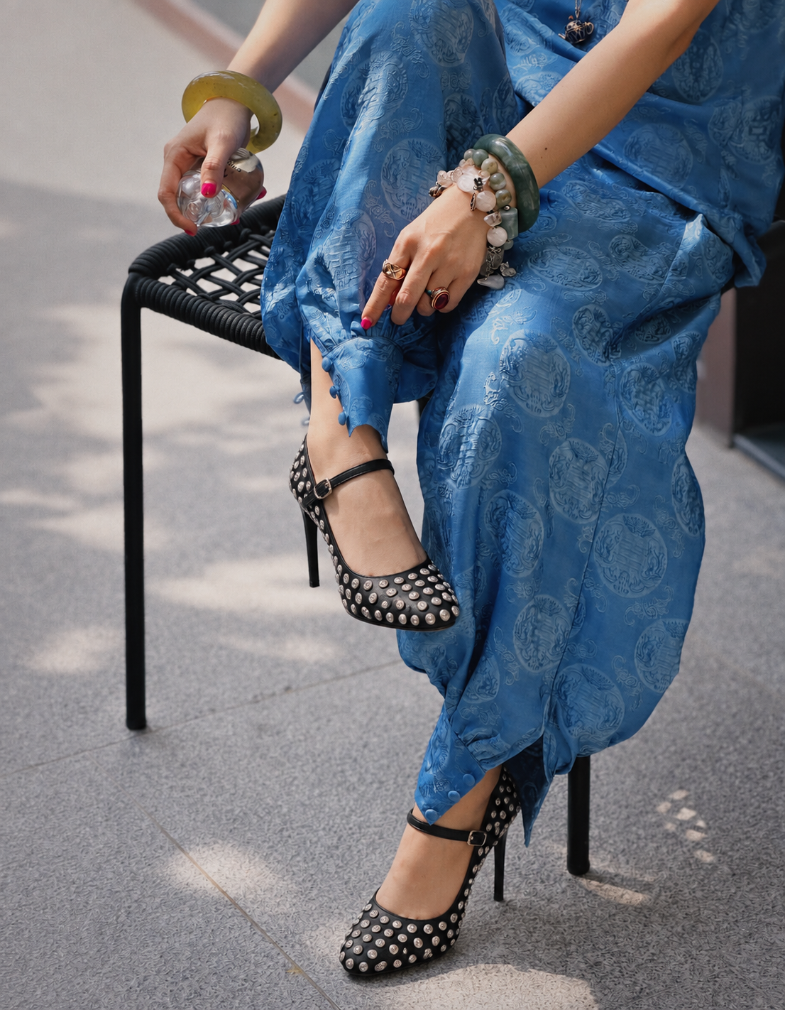 “Azure Ease” Set – Wormsilk Halter Top & Balloon Trouser Set in Celestial Blue