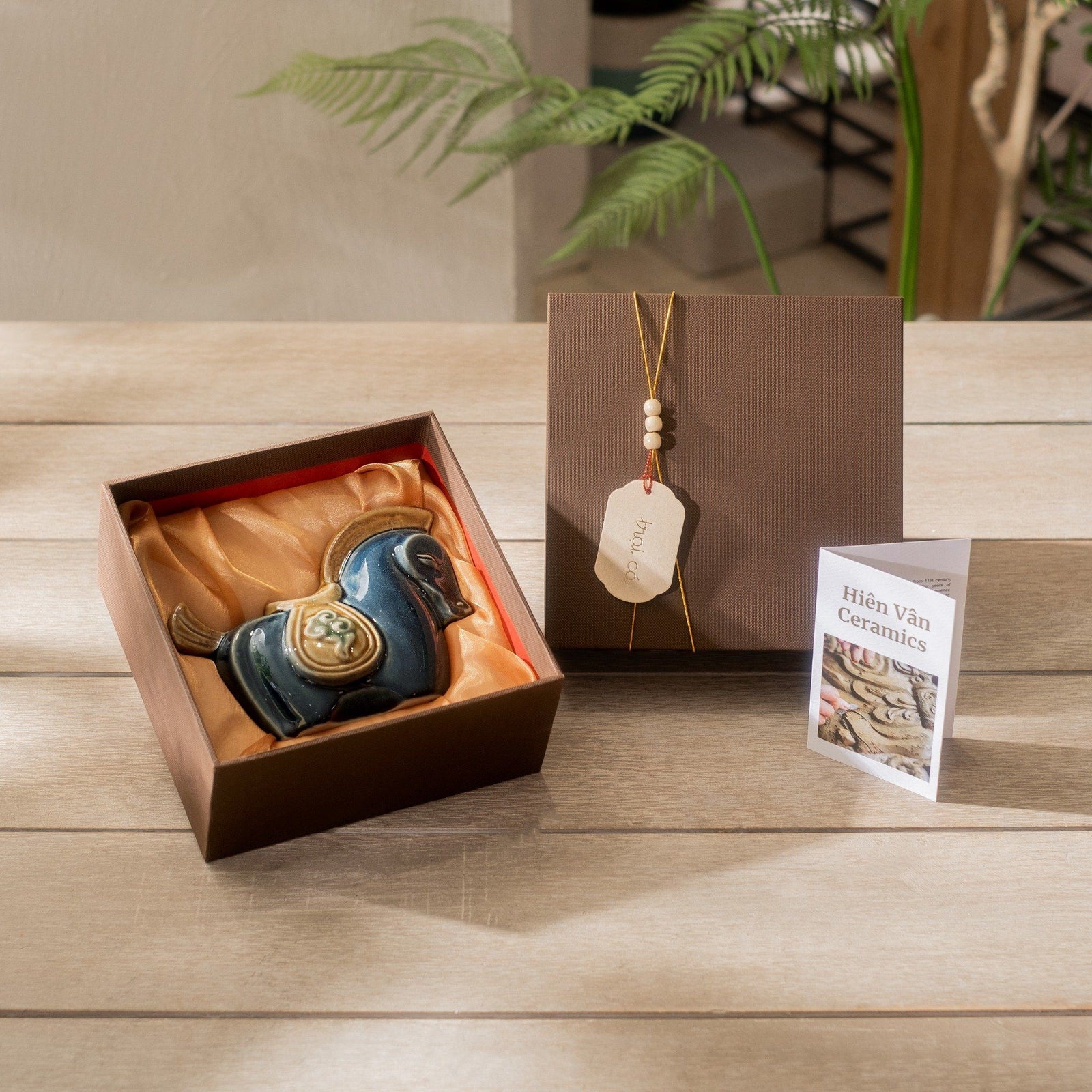 Vietnamese Ceramics - Gallop of Auspice – Premium Ceramics Decor - styled presentation in blue by Sa Maison