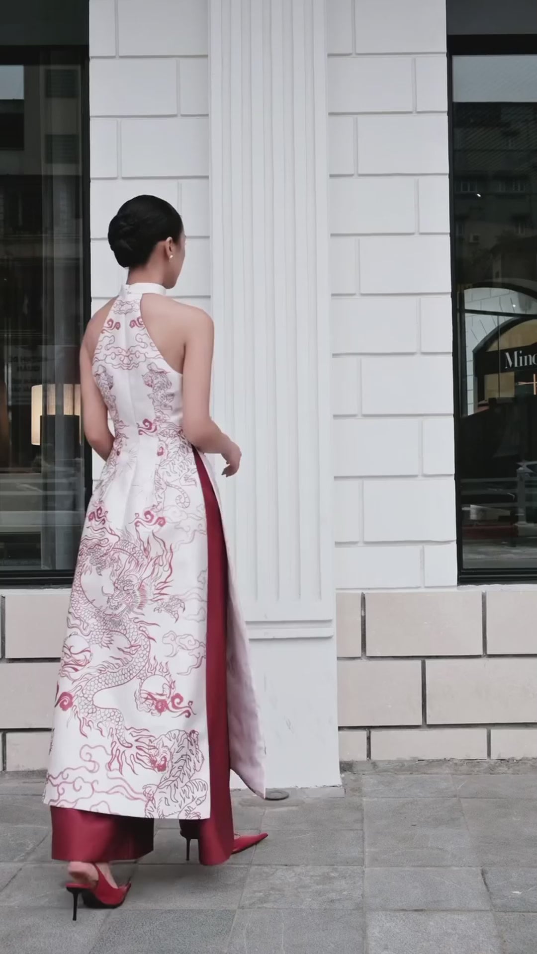 Nhất Ao Dai Set - Premium Silk Taffeta in Red