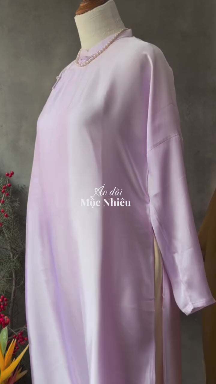 "The Satin Poetry" Ao-dai Set - Premium Satin in Lilac