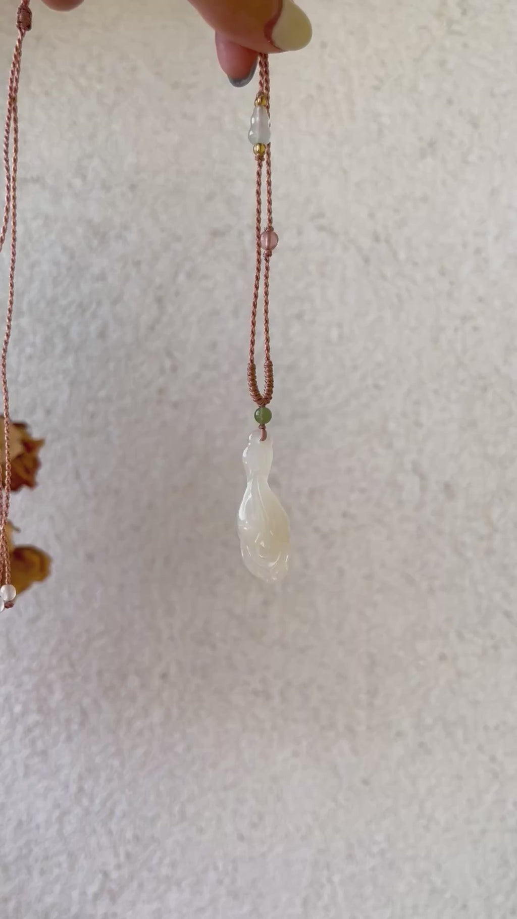 "Blush Magnolia" – Icy Pink Hetian Jade Pendant