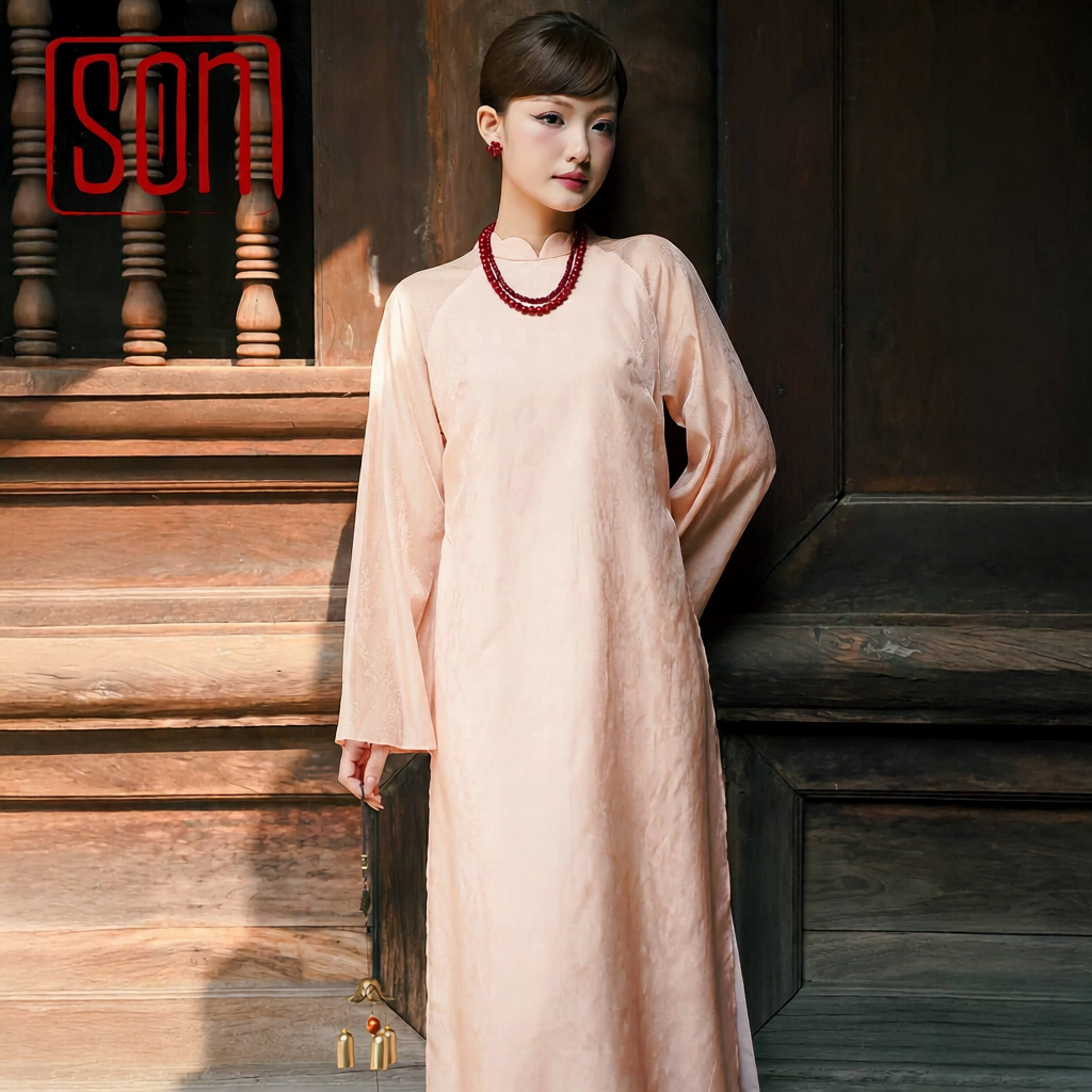 thy son blush pink ao dai