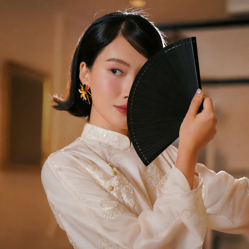 Vietnamese Ao Dai - Tuyet Son - Embroidered Ao Dai set - front view in silk in white by SON