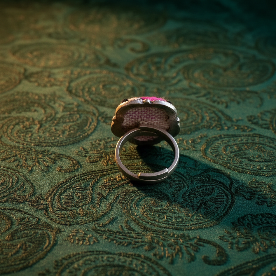 Midnight Bloom Vietnamese artisan ring side profile