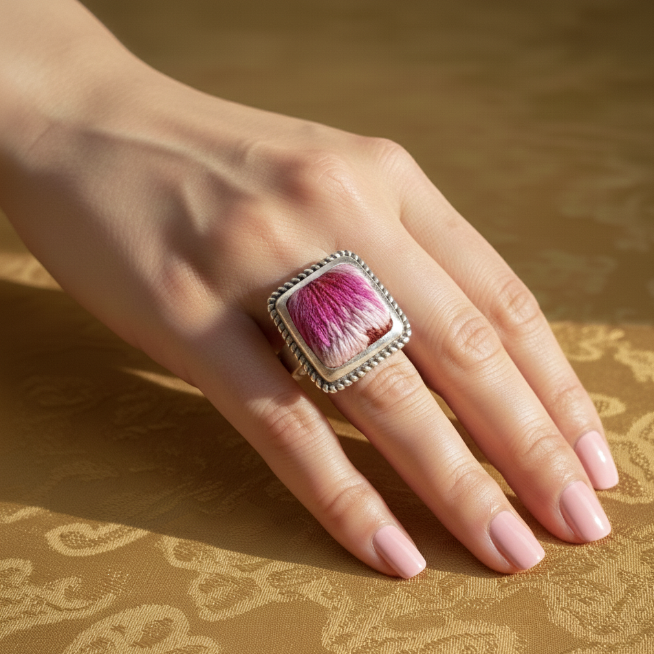 Spring Bloom Vietnamese artisan ring side view