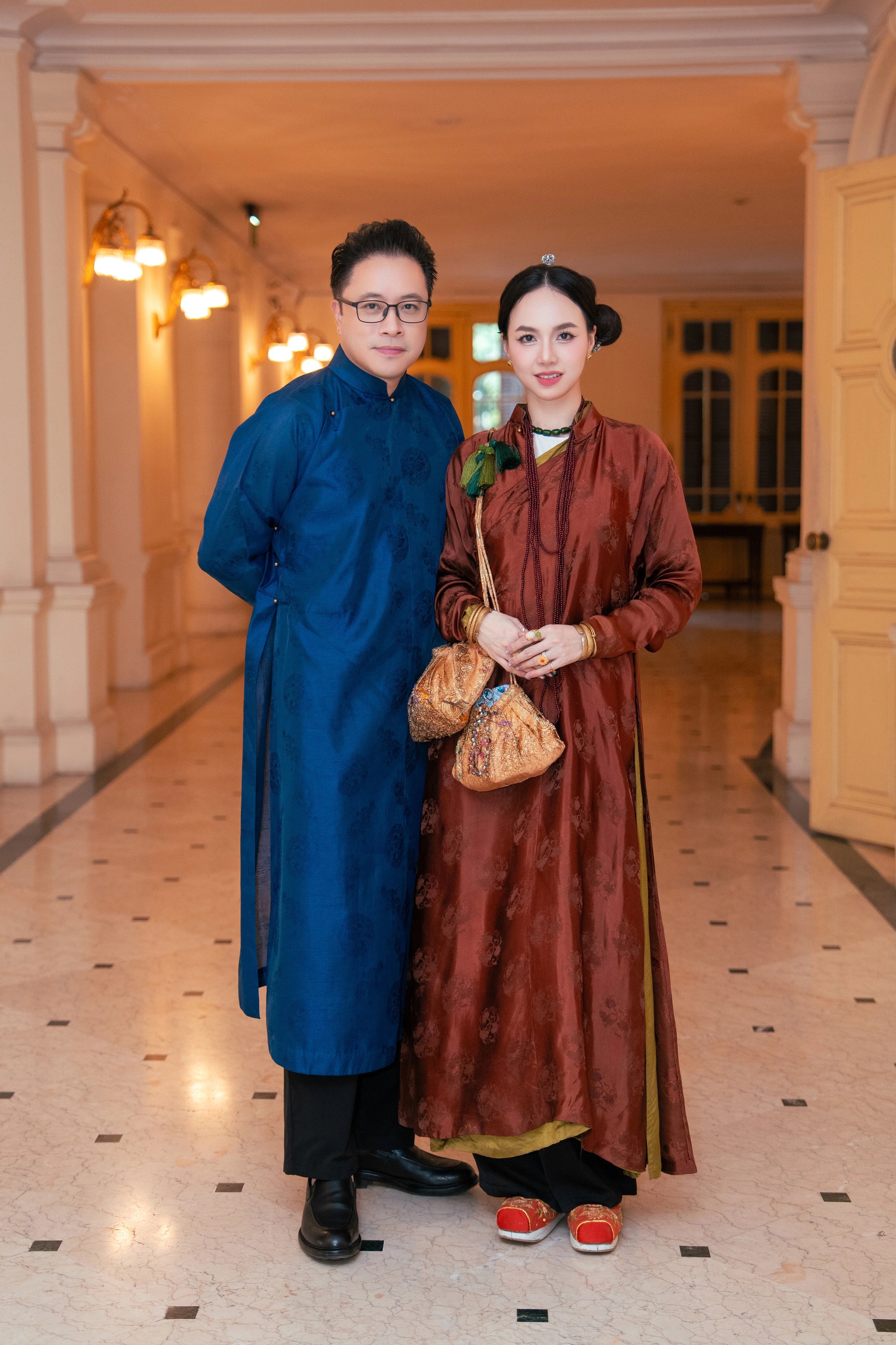 Ngũ Vân" Ao-dai Set – Wormsilk 5-panel Aodai in Lavender - Product detail - Vietnamese artisan collection